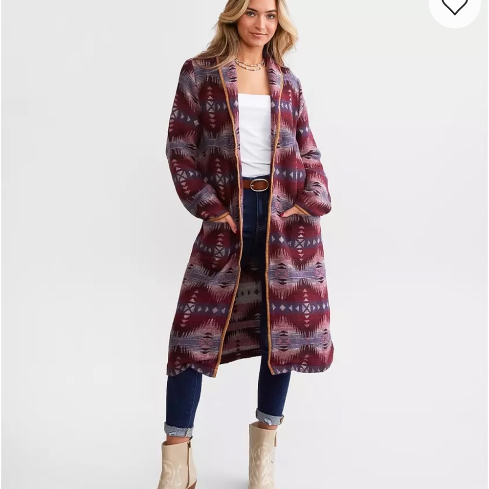 Ariat Women's Purple and Red Patterned Cardigan